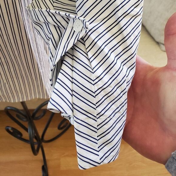 Lafayette 148 Victoria Oceanic Striped Blouse size Large - Picture 8 of 13